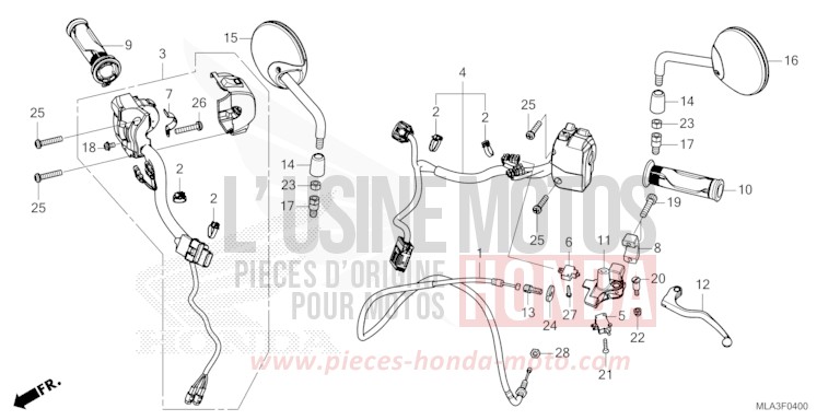 CONTACTEUR DE POIGNEE/LEVIER/CABLE/MIROIR (CMX1100A/A2) de CMX 1100 "Rebel" GUNMETAL BLACK METLLIC (NHC52) 2022